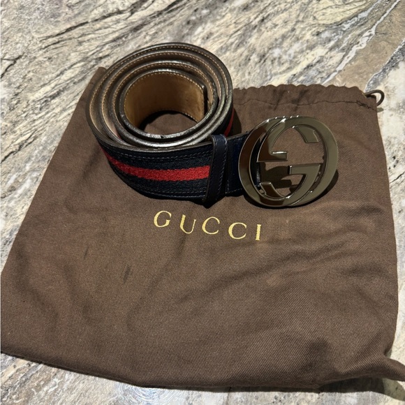 Men’s Blue Double G Gucci belt - Picture 1 of 6